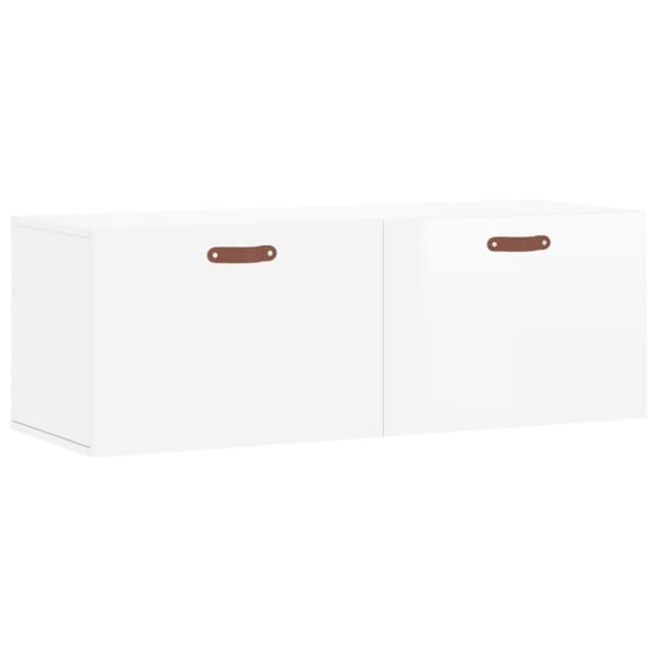 vidaXL vægskab 100x36,5x35 cm konstrueret træ hvid højglans