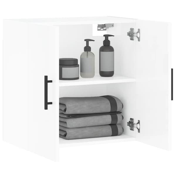 vidaXL vægskab 60x31x60 cm konstrueret træ hvid højglans