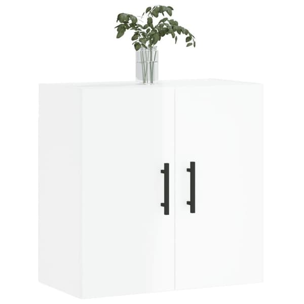 vidaXL vægskab 60x31x60 cm konstrueret træ hvid højglans