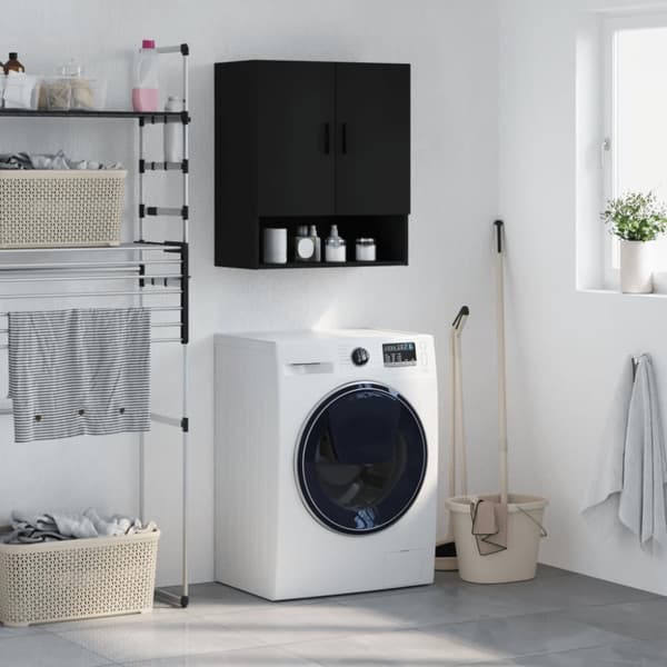 vidaXL vægskab 60x31x70 cm konstrueret træ sort