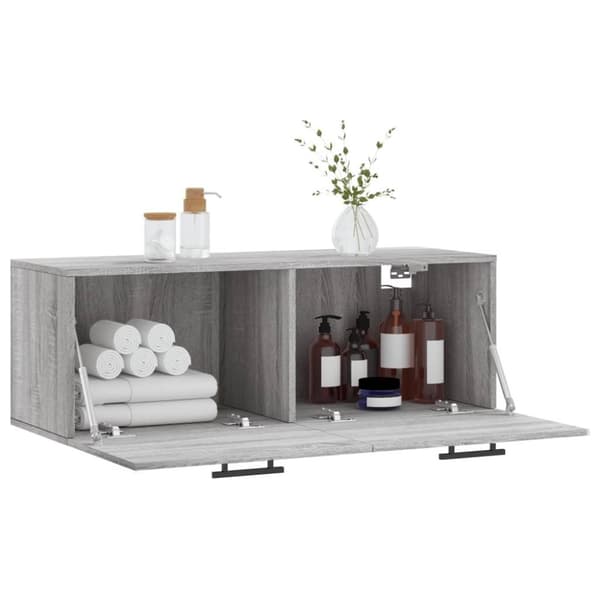 vidaXL Veggskap grå sonoma 100x36,5x35 cm konstruert tre