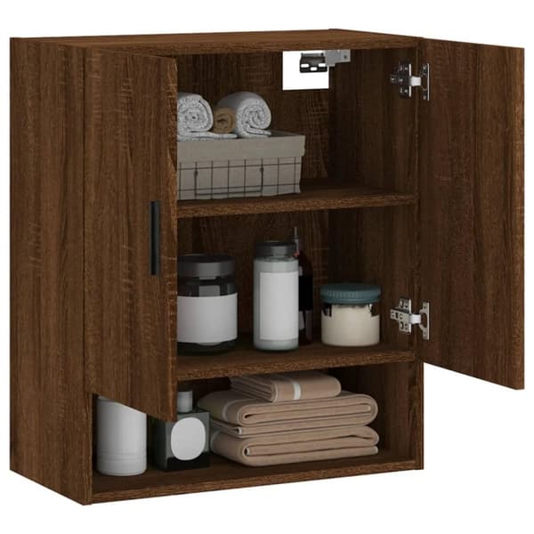 vidaXL vægskab 60x31x70 cm konstrueret træ brun egetræsfarve