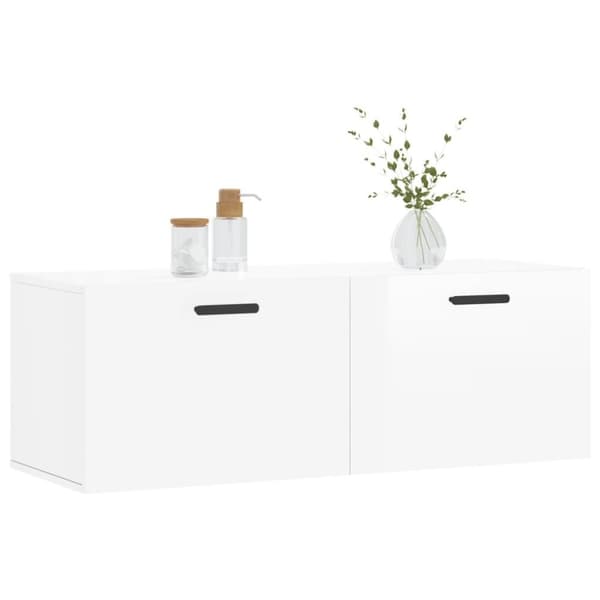 vidaXL vægskab 100x36,5x35 cm konstrueret træ hvid højglans