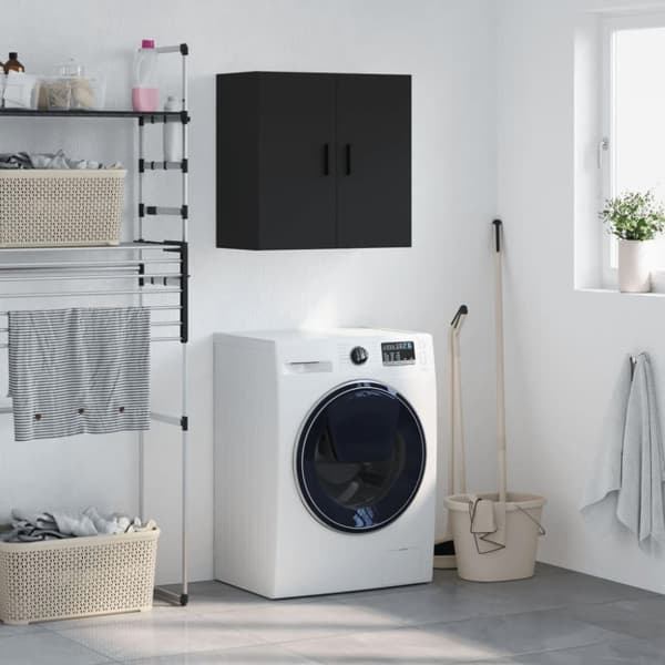 vidaXL vægskab 60x31x60 cm konstrueret træ sort