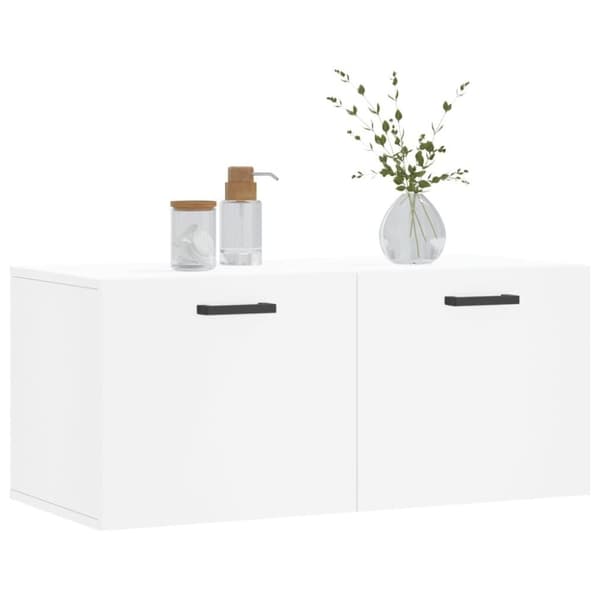 vidaXL Veggskap hvit 80x36,5x35 cm konstruert tre