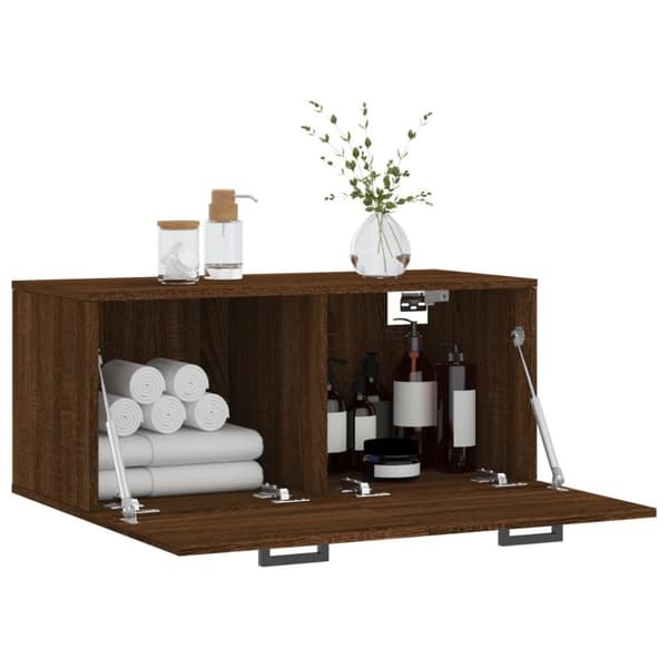 vidaXL Veggskap brun eik 80x36,5x35 cm konstruert tre
