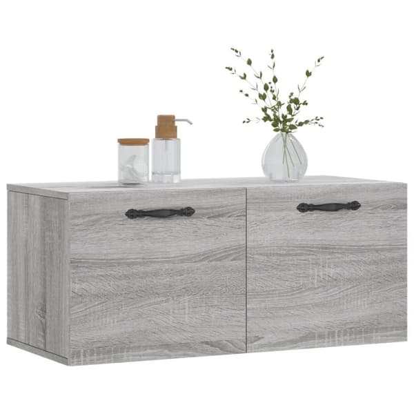 vidaXL Veggskap grå sonoma 80x36,5x35 cm konstruert tre