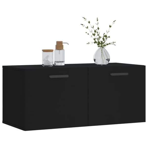 vidaXL Väggskåp svart 80x36,5x35 cm konstruerat trä