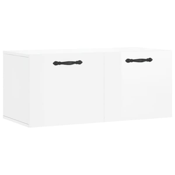 vidaXL Veggskap høyglans hvit 80x36,5x35 cm konstruert tre