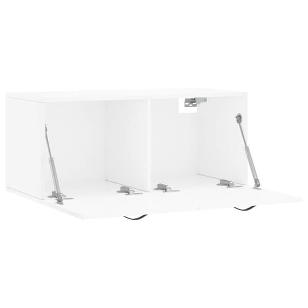 vidaXL Seinäkaappi korkeakiilto valkoinen 80x36,5x35 cm tekninen puu