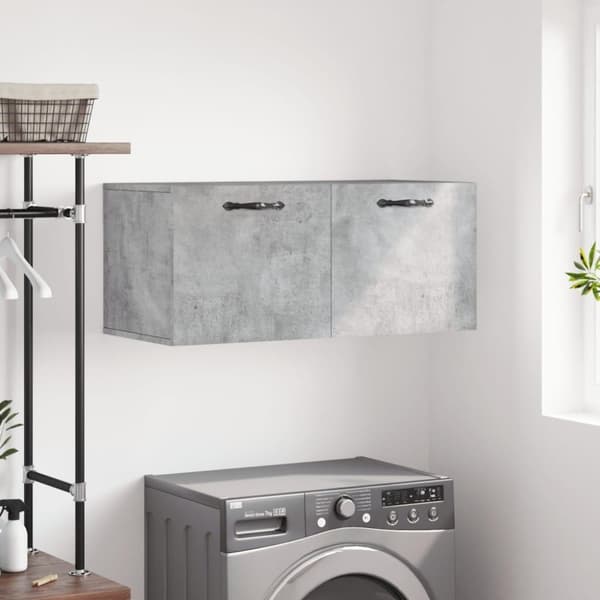 vidaXL Seinäkaappi betoninharmaa 80x36,5x35 cm tekninen puu