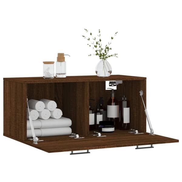 vidaXL Veggskap brun eik 80x36,5x35 cm konstruert tre