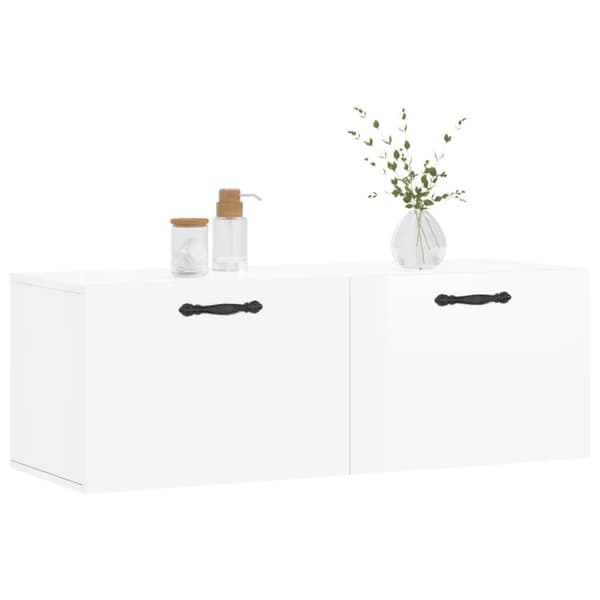 vidaXL vægskab 100x36,5x35 cm konstrueret træ hvid højglans