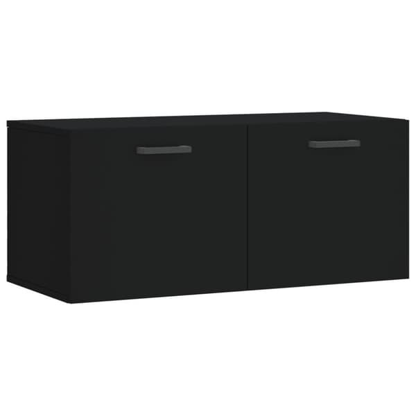 vidaXL vægskab 80x36,5x35 cm konstrueret træ sort