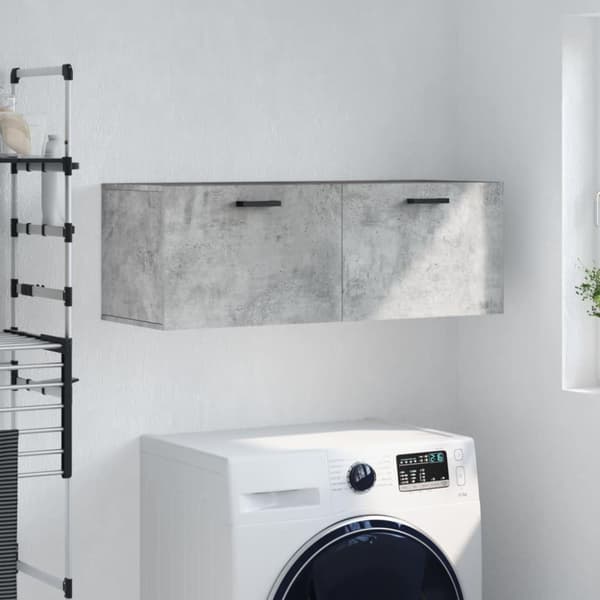 vidaXL vægskab 100x36,5x35 cm konstrueret træ betongrå