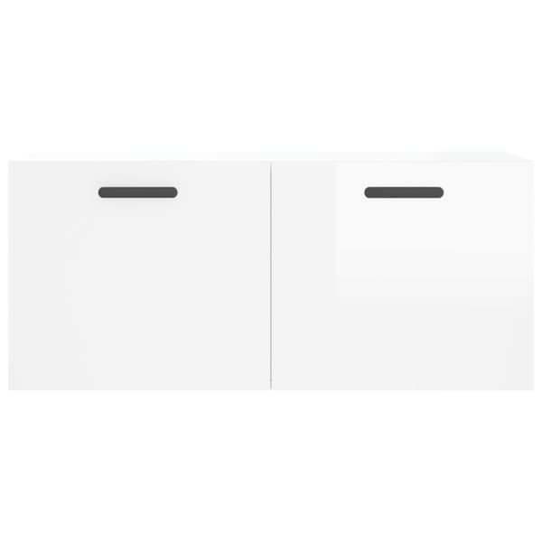 vidaXL Veggskap høyglans hvit 80x36,5x35 cm konstruert tre