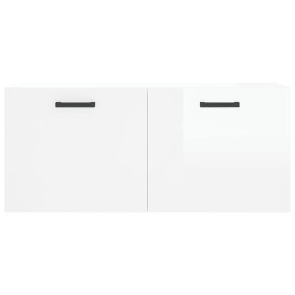 vidaXL Veggskap høyglans hvit 80x36,5x35 cm konstruert tre