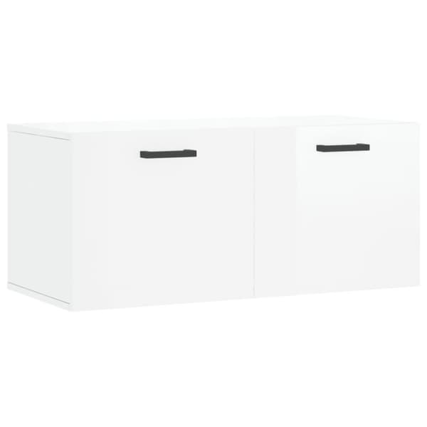 vidaXL Veggskap høyglans hvit 80x36,5x35 cm konstruert tre