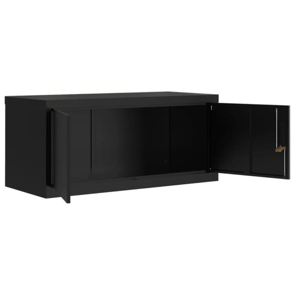vidaXL Arkivskap svart 90x40x240 cm stål