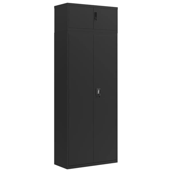 vidaXL Arkivskap svart 90x40x240 cm stål