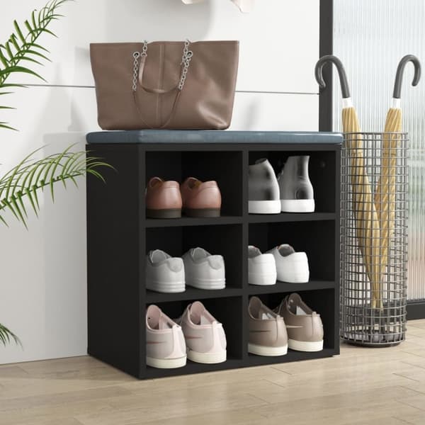 vidaXL Skoskap svart 52,5x30x50 cm