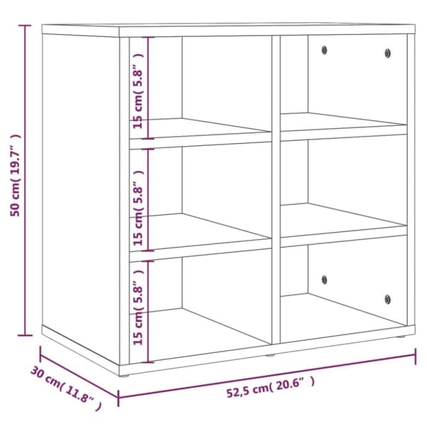 vidaXL skoreol 52,5x30x50 cm sort