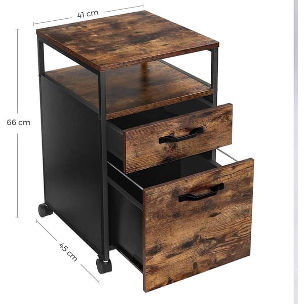 Rootz Ladeblok Industrial - Lådblock - Rullbehållare med lås - 2 lådor - 41 x 45 x 66 cm