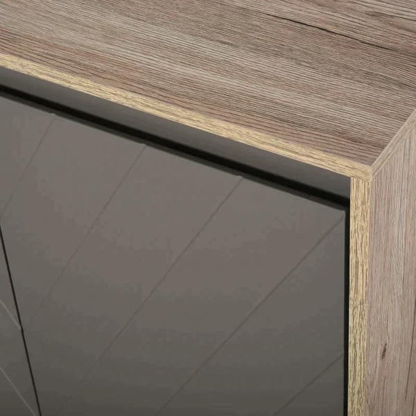Rootz Skåp - Tvättställsskåp - Badrumsskåp - Badrumsmöbler - 2 Dörrar Skåp - Grå/Ek - 60 x 30 x 59,8 cm
