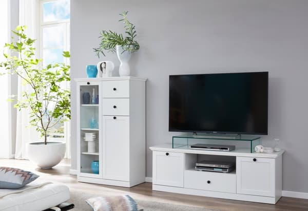 Rootz Vitrineskab - Skabe - Hvid - 81 x 129 x 41 cm