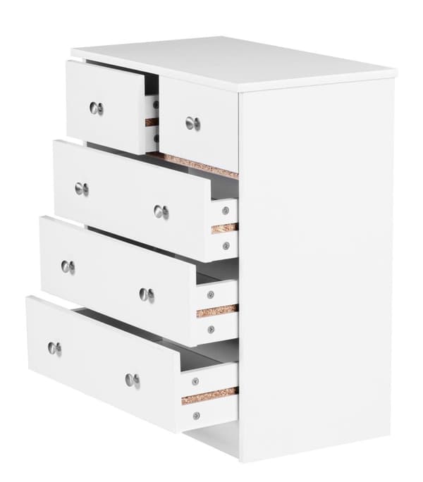 Rootz Kommode Hvid 60 x 70 x 35 cm Skænk Skænk med 5 skuffer