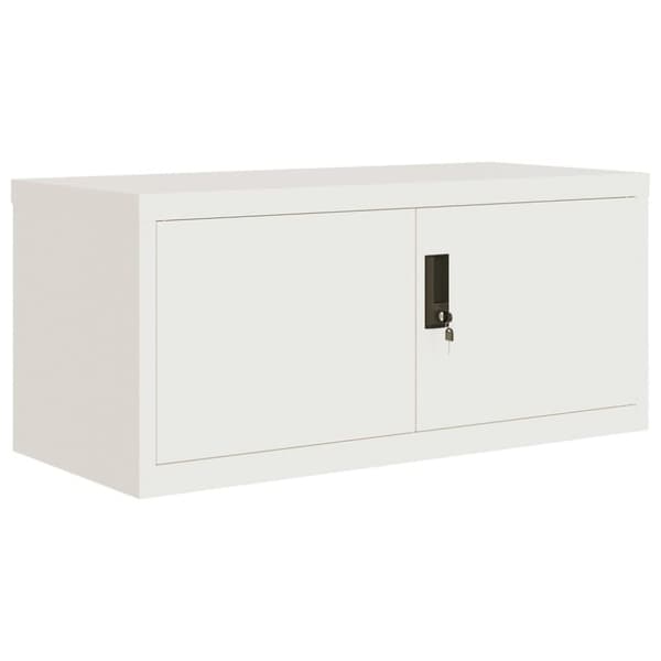 vidaXL Arkivskap hvit 90x40x130 cm stål