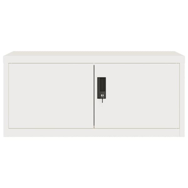 vidaXL Arkivskap hvit 90x40x130 cm stål