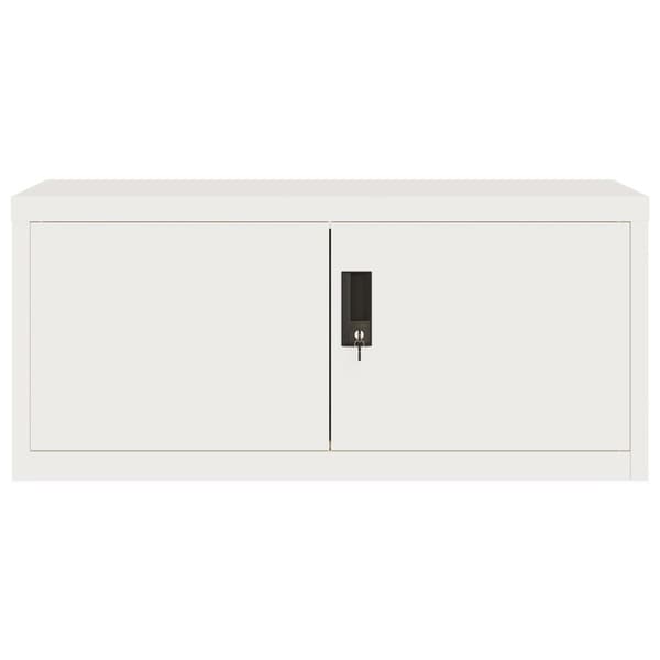 vidaXL Dokumentskåp vit 90x40x110 cm stål