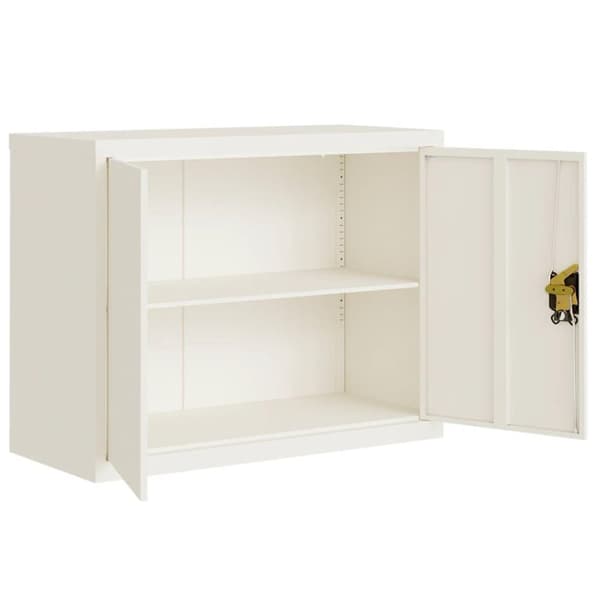 vidaXL Dokumentskåp vit 90x40x110 cm stål