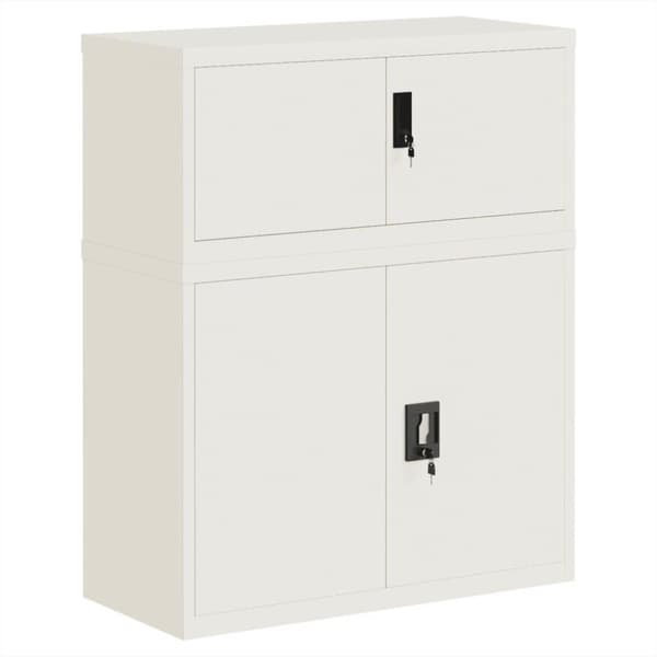 vidaXL Dokumentskåp vit 90x40x110 cm stål