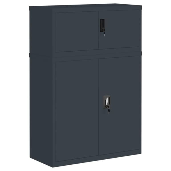 vidaXL Arkivskap antrasitt 90x40x130 cm stål
