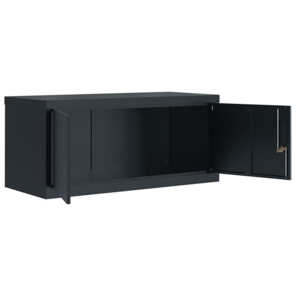 vidaXL Arkistokaappi antrasiitti 90x40x130 cm teräs