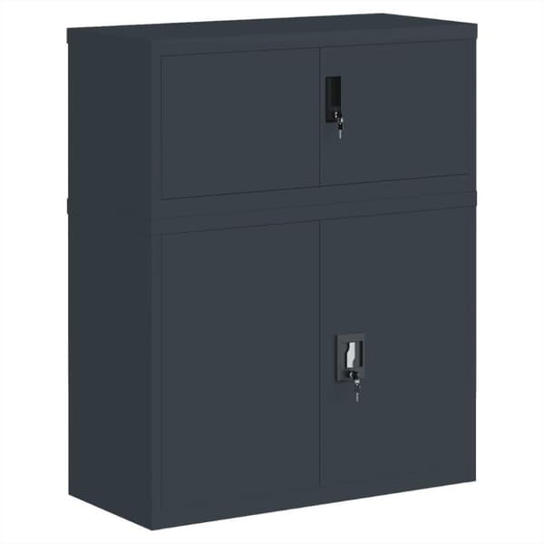 vidaXL arkivskab 90x40x110 cm stål antracitgrå