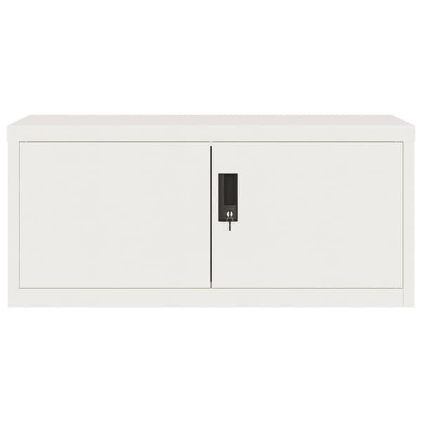 vidaXL Arkivskap hvit 90x40x220 cm stål
