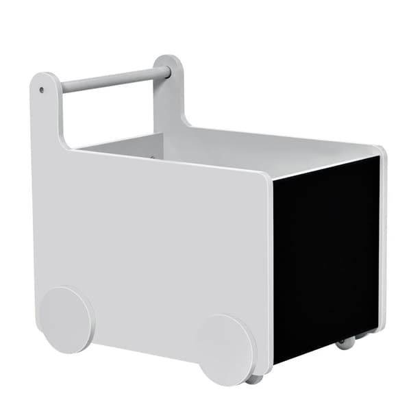 Rootz 2-i-1 Baby Walker Opbevaringsboks - Opbevaringsboks - Baby Walker Legetøjskasse med hjul - Håndtag Bogkasse - Opbevaringskurv - Grå - 47 x 35 x