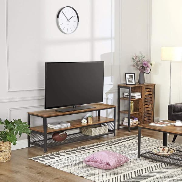 Rootz Industriell Förvaringsskåp - Skänk - Skåp med 3 hyllor - Brun - 70 x 30 x 81 cm