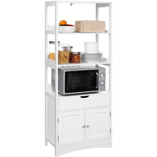 Rootz Opbevaringsskab - Højskab - Badeværelsesskab - 3 åbne rum - 1 skuffe - 2 låger - Hvid - 60 x 32,5 x 154 cm