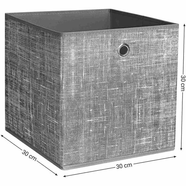 Rootz förvaringslådor - Set med 6 - Vikbara lådor - Non Woven - Organizer - Grå - 30 x 30 x 30 cm