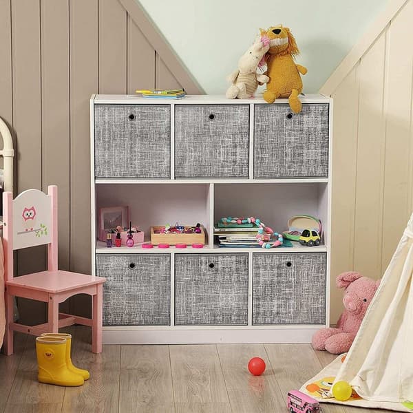 Rootz förvaringslådor - Set med 6 - Vikbara lådor - Non Woven - Organizer - Grå - 30 x 30 x 30 cm