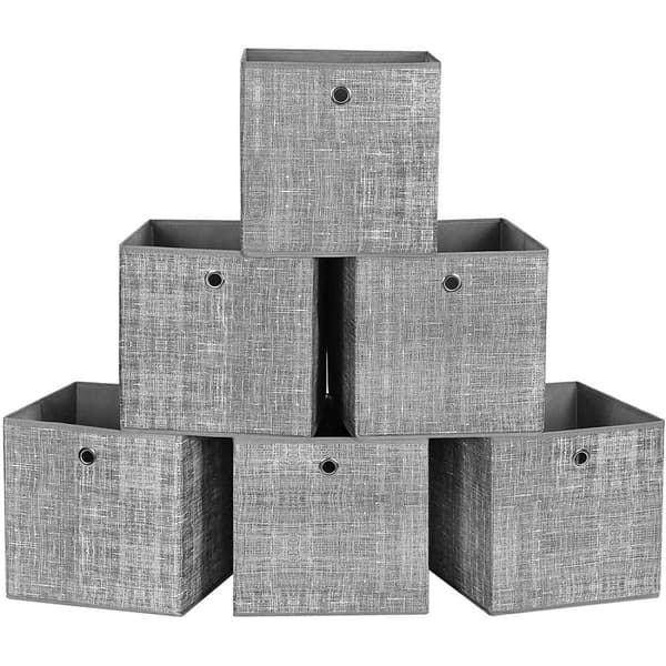 Rootz förvaringslådor - Set med 6 - Vikbara lådor - Non Woven - Organizer - Grå - 30 x 30 x 30 cm