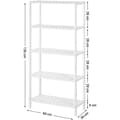 Miniatyrbillede 3 af 8: Rootz Badeværelsesskab - Opbevaringsskab - 5 niveauer - Bambus - Højdejusterbar - Hvid - 60 x 26 x 130 cm