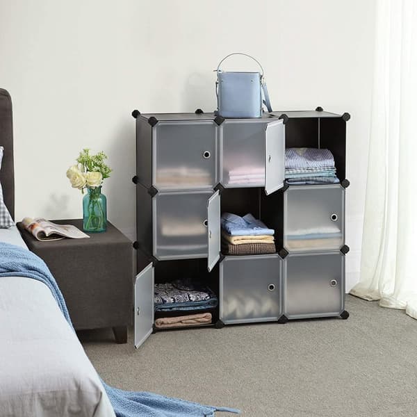 Rootz Opbevaringssystem - 9 terninger - Organizer - Opbevaring - Plast - Plast - Sort - 93 x 31 x 93 cm