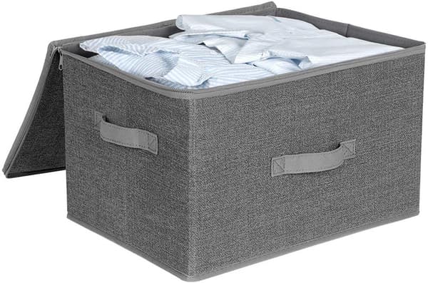 Rootz-säilytyslaatikot - 3 kpl - Kansi - Taitettava - Kangas - Kahvat - Harmaa - 40 x 30 x 25 cm