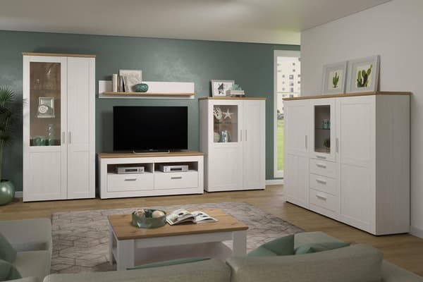 Rootz Shade Wandboard - Wall Shelf - Wall Rack - Wall Unit - Display Ledge - Floating Shelf - Mountable Board - Andersen Pine White/Artisan Oak - 146x
