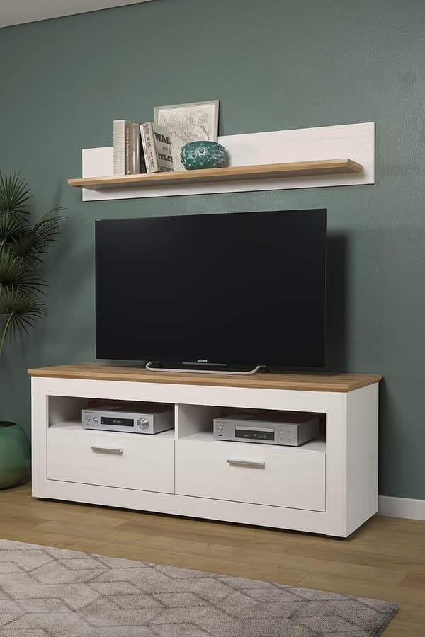 Rootz Shade Wandboard - Wall Shelf - Wall Rack - Wall Unit - Display Ledge - Floating Shelf - Mountable Board - Andersen Pine White/Artisan Oak - 146x